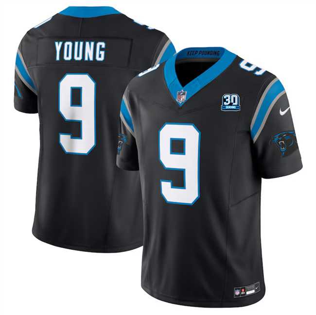 Men & Women & Youth Carolina Panthers #9 Bryce Young Black 2024 30th Anniversary Patch F.U.S.E. Vapor Limited Stitched Football Jersey,We sell and wholesale Men & Women & Youth Carolina Panthers #9 Bryce Young Black 2024 30th Anniversary Patch F.U.S.E. Vapor Limited Stitched Football Jersey on line form chian!